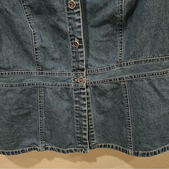 Bobbie Brooks denim jean vest shirt embroidered collar button down L. - Picture 6 of 14